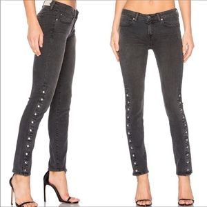 IRO Biba Side-Snap Skinny Jeans Washed Black